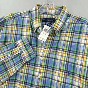 Ralph Lauren Shirt Mens LT Large Tall Multicolor Plaid Button Down Long Sleeve